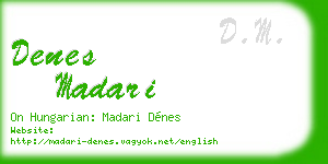 denes madari business card